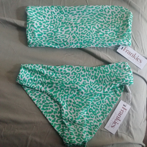 Frankies Grant Green Leopard Print Bikini Bottoms - Picture 8 of 10